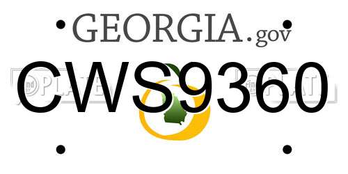 CWS9360 Georgia License Plate