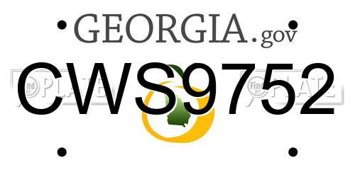 CWS9752 Georgia License Plate