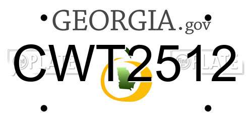 CWT2512 Georgia License Plate