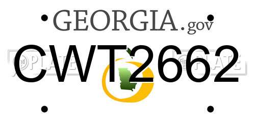 CWT2662 Georgia License Plate