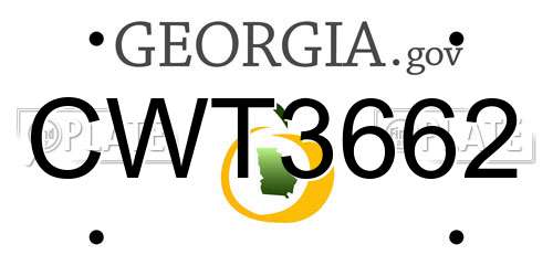 CWT3662 Georgia License Plate