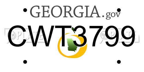 CWT3799 Georgia License Plate