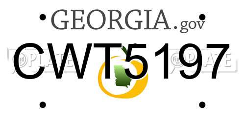 CWT5197 Georgia License Plate
