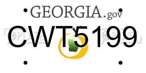CWT5199 Georgia License Plate