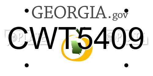 CWT5409 Georgia License Plate