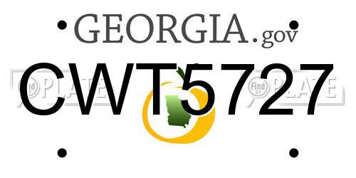 CWT5727 Georgia License Plate