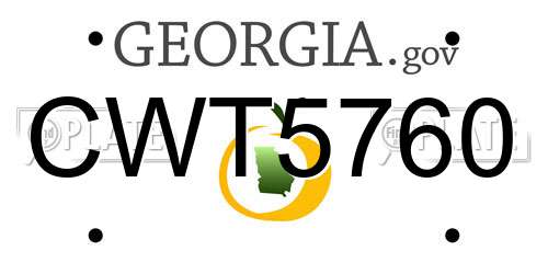 CWT5760 Georgia License Plate