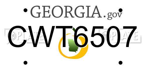 CWT6507 Georgia License Plate
