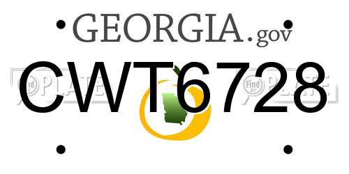 CWT6728 Georgia License Plate