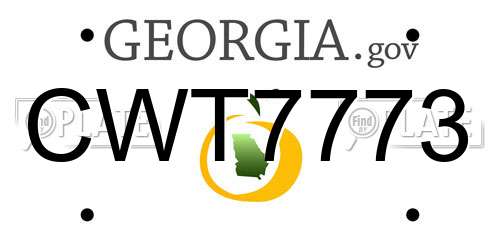 CWT7773 Georgia License Plate