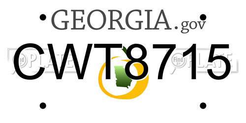 CWT8715 Georgia License Plate