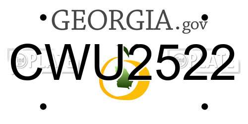 CWU2522 Georgia License Plate