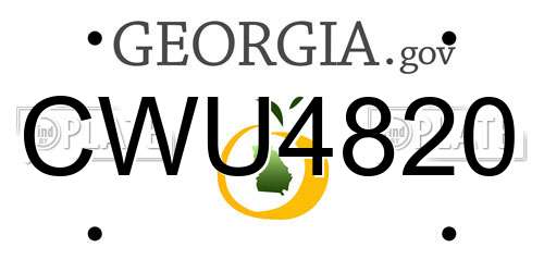 CWU4820 Georgia License Plate