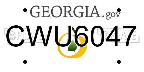 CWU6047 Georgia License Plate