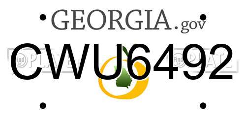 CWU6492 Georgia License Plate