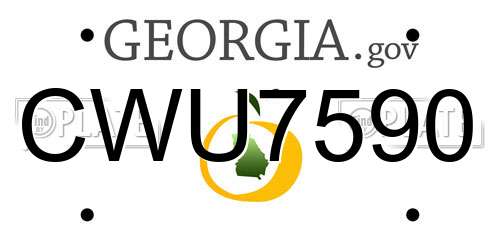 CWU7590 Georgia License Plate