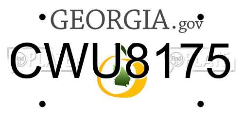 CWU8175 Georgia License Plate