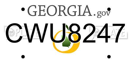 CWU8247 Georgia License Plate