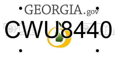 CWU8440 Georgia License Plate