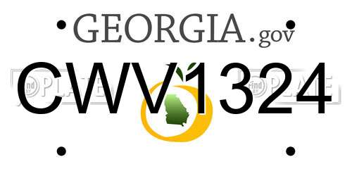 CWV1324 Georgia License Plate