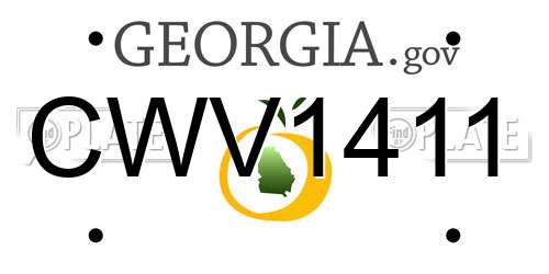 CWV1411 Georgia License Plate