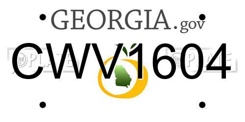 CWV1604 Georgia License Plate
