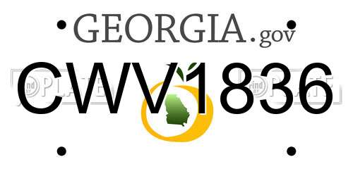 CWV1836 Georgia License Plate