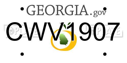 CWV1907 Georgia License Plate
