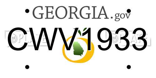 CWV1933 Georgia License Plate