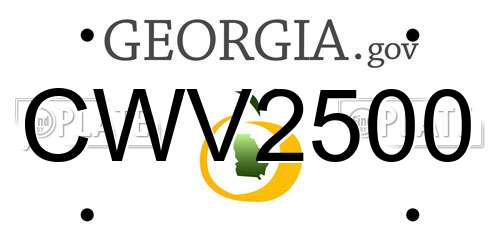 CWV2500 Georgia License Plate