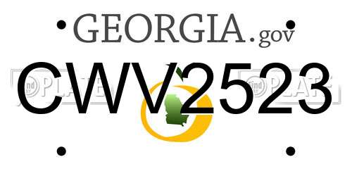 CWV2523 Georgia License Plate