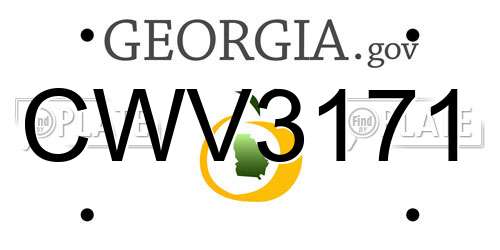 CWV3171 Georgia License Plate