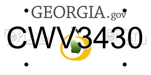 CWV3430 Georgia License Plate