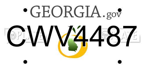 CWV4487 Georgia License Plate