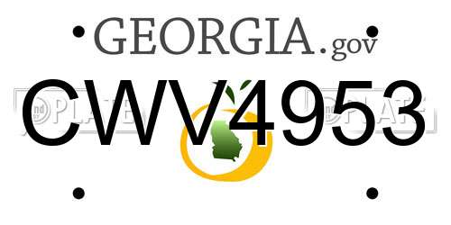 CWV4953 Georgia License Plate