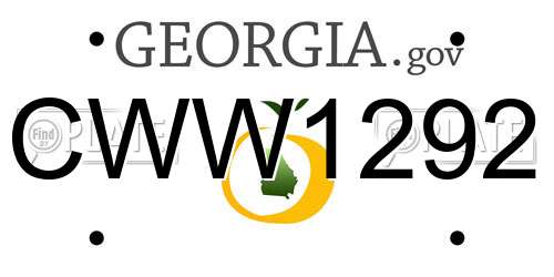 CWW1292 Georgia License Plate