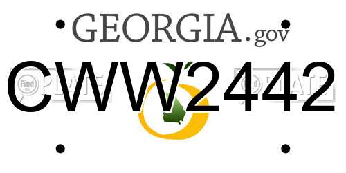 CWW2442 Georgia License Plate