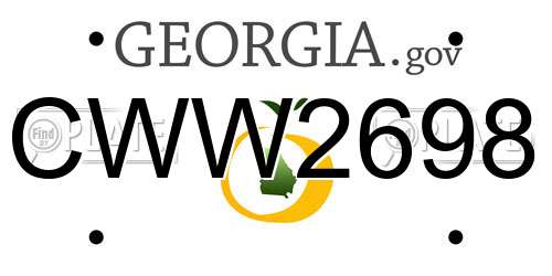 CWW2698 Georgia License Plate