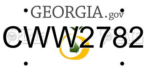 CWW2782 Georgia License Plate