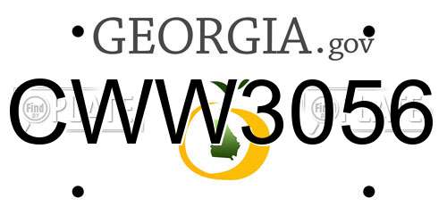 CWW3056 Georgia License Plate
