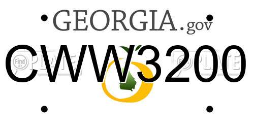CWW3200 Georgia License Plate