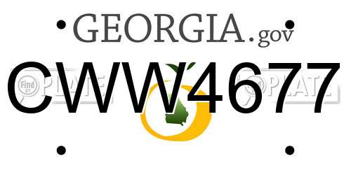CWW4677 Georgia License Plate