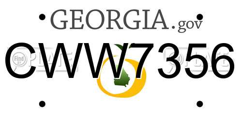 CWW7356 Georgia License Plate