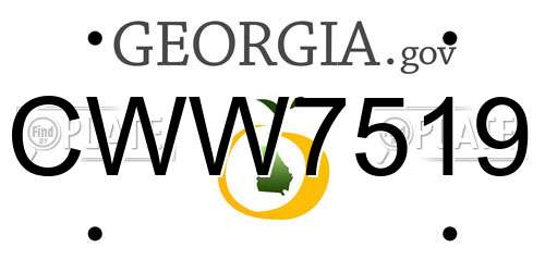 CWW7519 Georgia License Plate