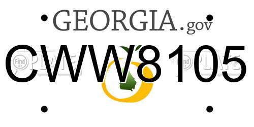 CWW8105 Georgia License Plate