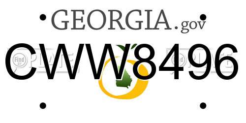CWW8496 Georgia License Plate