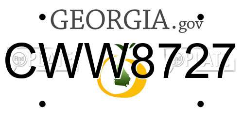 CWW8727 Georgia License Plate