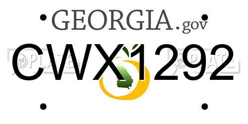 CWX1292 Georgia License Plate