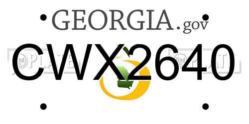 CWX2640 Georgia License Plate