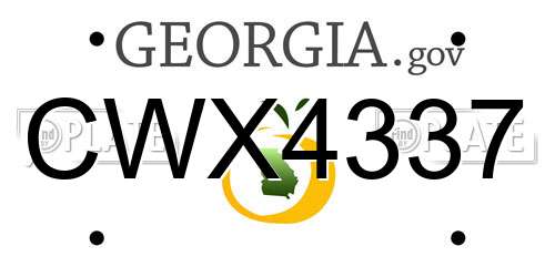 CWX4337 Georgia License Plate
